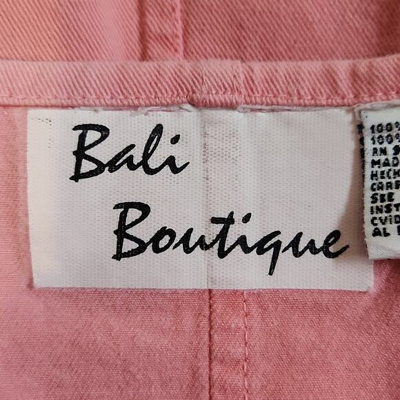 Bali Boutique Women's Pink Dress Size Med Embroidered Beach Knee Length Cotton - Picture 10 of 13